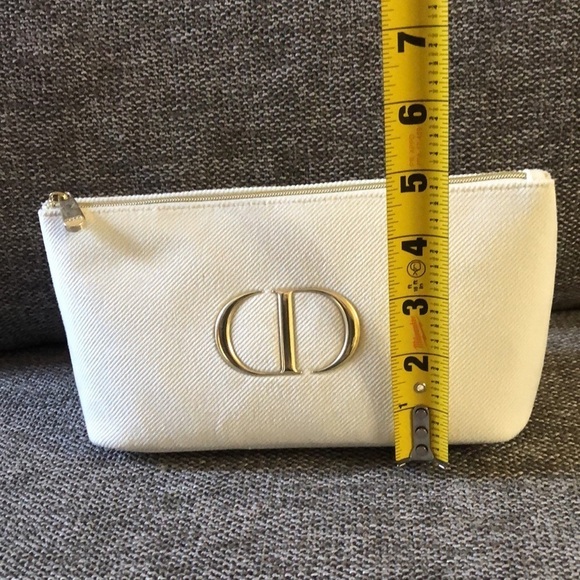Dior Beauty Makeup Bag Pouch Off White Velvet Medium Makeup Bag Authentic - Picture 14 of 15